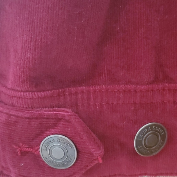NWT Laura Scott Burgundy Corduroy Jacket - Picture 4 of 5